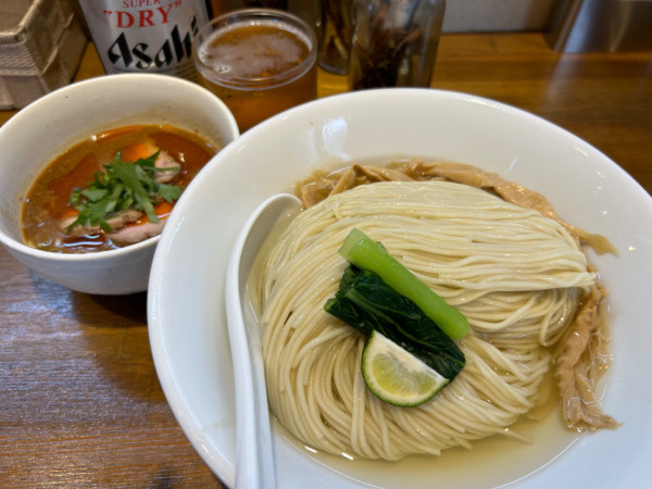 「江戸甘味噌の冷やしつけ麺1080円(大盛、辣油)」@中華そばや 和凡の写真