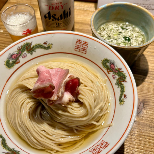 「昆布水つけめん（300g）＋スーパードライ中瓶」@伊之瀬の写真