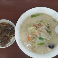 横浜タンメン塩　850円＋辛ネギチャーシュー丼350円