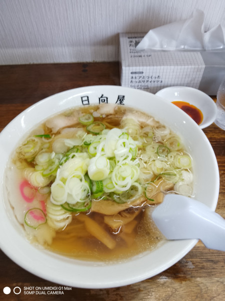 「ラーメン+薬味ねぎ増し」@青竹手打ちラーメン 日向屋の写真