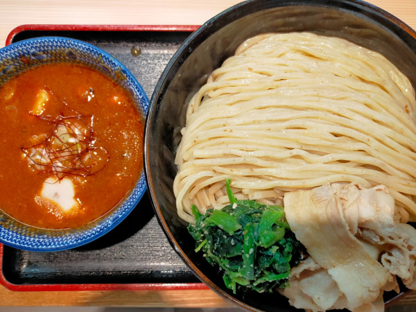 「【限定】旨辛つけ麺1100円(メガ盛400円)」@らー麺土俵 鶴嶺峰の写真