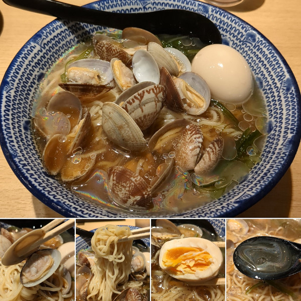 「冷やしあさりラーメン(夏季限定)+味玉=1000円」@貝出汁らぁ麺 海美風 浅草店の写真