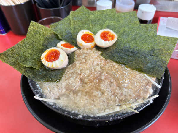 「ネギチャーシューメン　コテコテ　のり　味玉×2」@ラーメン力○の写真