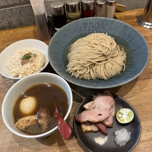 「松茸と秋刀魚のあおさ水つけそば」@麺処 青野の写真