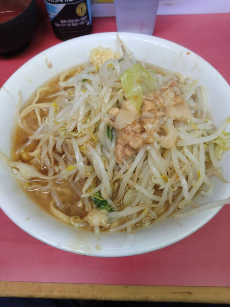 「小ラーメン（ニンニクマシアブラカラメ）」@ラーメン二郎 環七一之江店の写真