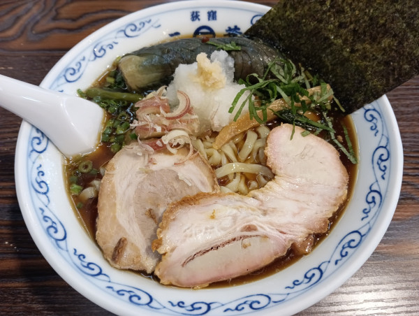 「【夏の限定】揚げ茄子の冷やしらーめん（¥1,200）」@二葉 上荻店の写真