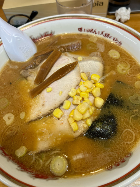「味噌ラーメン（コーントッピング、大盛り）」@吾作ラーメン 東能代店の写真