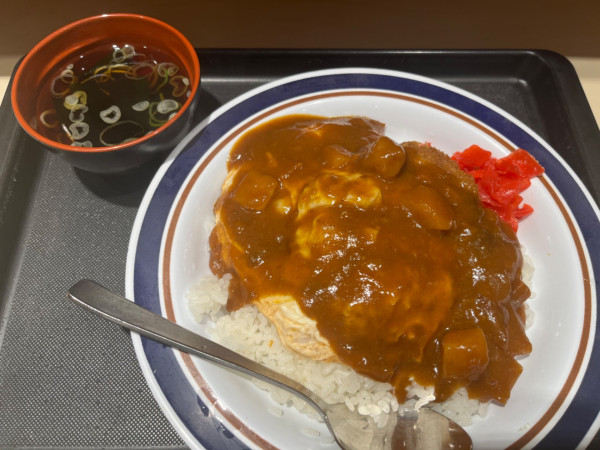「カレーかつ丼」@名代 富士そば 飯田橋駅前店の写真