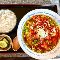 勝浦タンタンメン、半ライスセット(800¥)