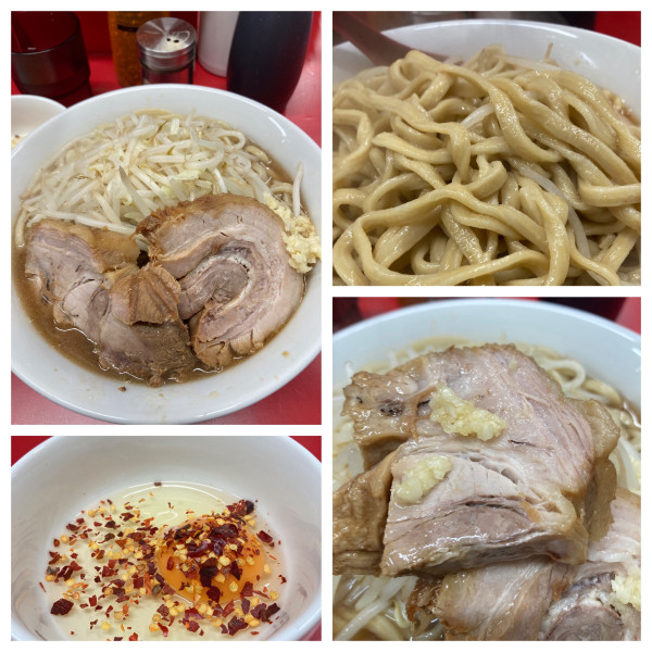 「半分固めアブラ抜き」@ラーメン二郎 一橋学園店の写真