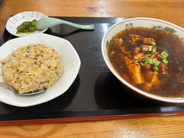 「麻婆麺+半チャーハンセット　1000円」@福竹源の写真