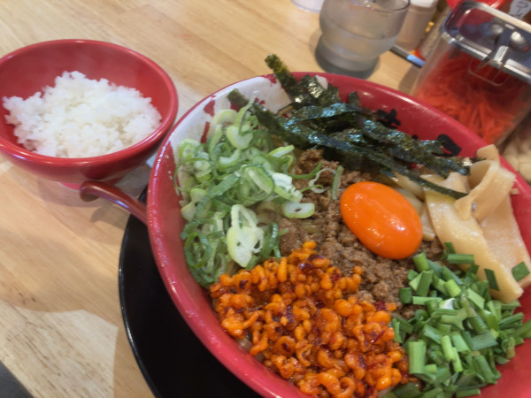 「台湾まぜそば大盛追い飯付き1110円」@ラーメン まこと屋 岩塚本通店の写真