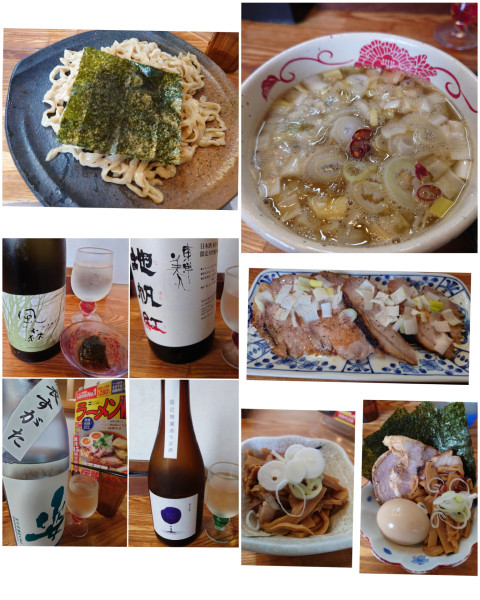 「特製つけそば+ おつまみメンマ＆チャーシュー+ 日本酒」@中華そば専門 とんちぼの写真