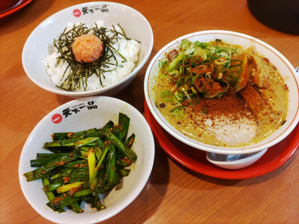 「赤んこってり（ミニ 2辛 ニラニンニク）1140円」@天下一品 つくば店の写真