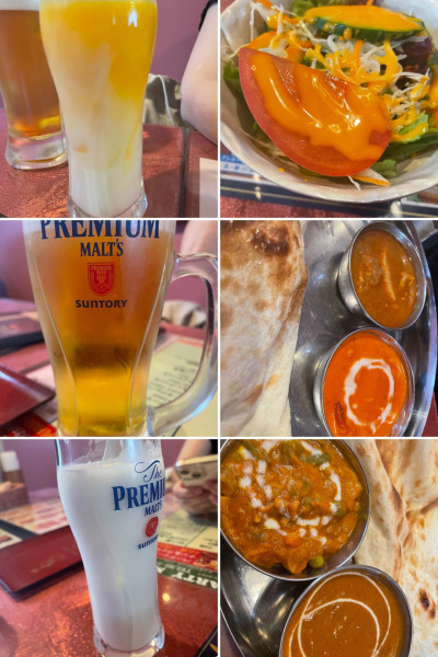 「2カレーセット日替わりチキンタケノコ3辛バターチキン3辛ナン」@DEEP JYOTIの写真