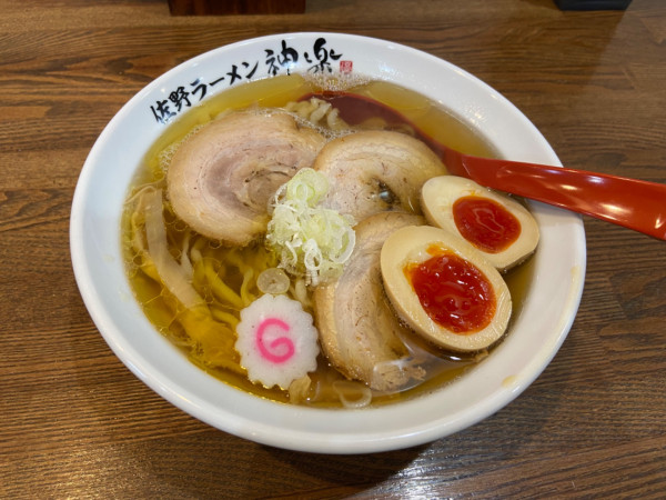 「チャーシュー麺3枚、味玉(1230円)」@佐野ラーメン 神楽の写真
