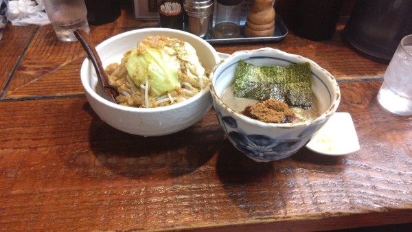 「濃厚つけめん、ジロベジのせ のり、にんにく」@麺処 井の庄 立川店の写真