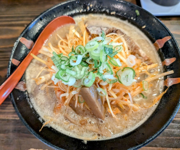「味噌ラーメン1050円　ネギトッピング」@高なべの写真