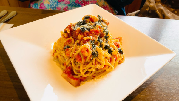 「フレッシュトマトにパジルが香るパスタ風ヌードル」@Noodle Shop 香味亭の写真