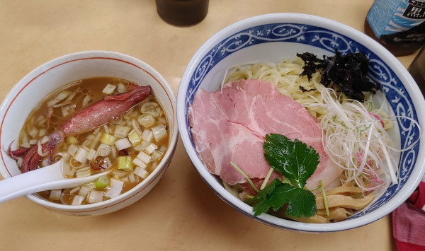 「冷やし烏賊🦑わたつけ麺（1,100円）」@中華そば よしかわの写真
