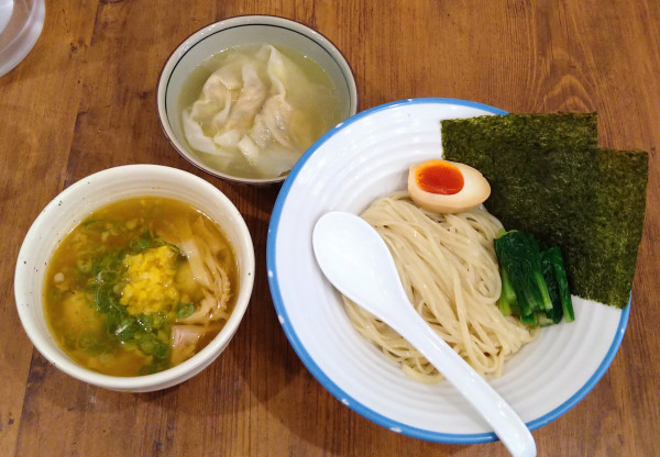 「柚子潮つけ麺【限定】＋肉ワンタン(3個)」@麺宿 志いなの写真