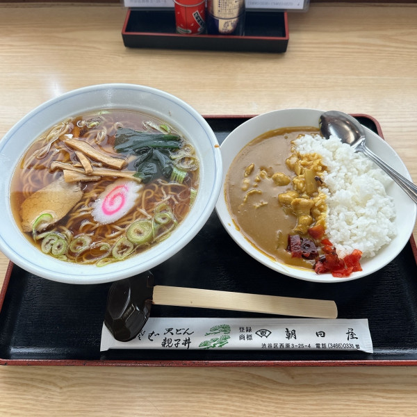「中華そば  みにカレーライス」@朝日屋の写真
