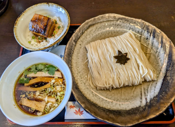 「つけそば1200円 角煮御飯500円【予約無】」@食煅 もみじの写真