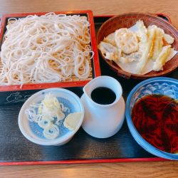 アスパラ天そば