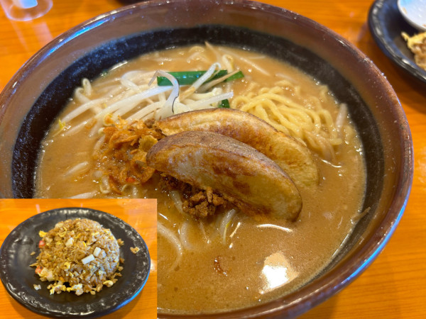 「北海道味噌らーめん858円、味噌チャーハン480円」@麺場 田所商店 水戸駅南店の写真