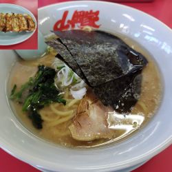 醤油ラーメン　※麺かため＆あぶらおおめ　＋餃子：アプリ㋗