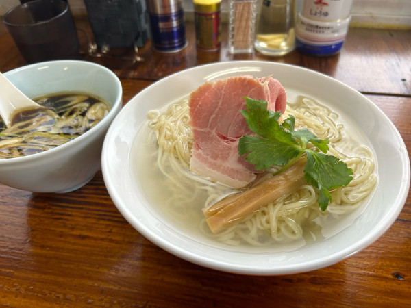「比内地鶏のつけそば　イワシ丼」@中華そば よしかわの写真