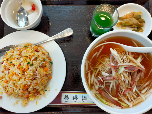 「葱チャーシュー麺と半炒飯セット900円」@福琳酒家の写真