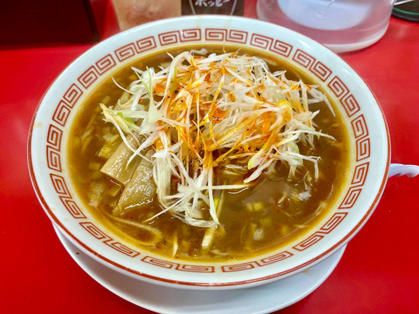 「ホッピーセット中２杯追加＋元祖焼餃子→栄楽肉みそ辛ラーメン」@大阪王将 武蔵野緑町栄楽店の写真