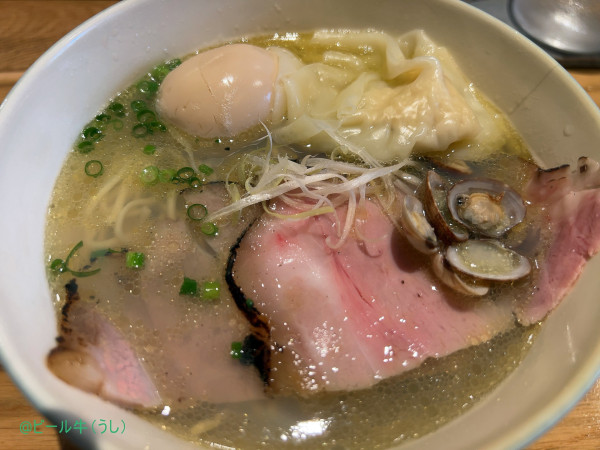 「特製アサリ塩ラーメン(1450円)」@出汁そば なおやの写真