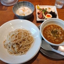 【限定D】秋刀魚のつけ麺¥1500+小ライス¥150-