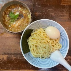 つけそば、味付玉子