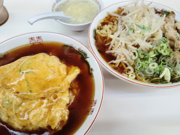 「天津飯とラーメンセット」@ドント飯店の写真