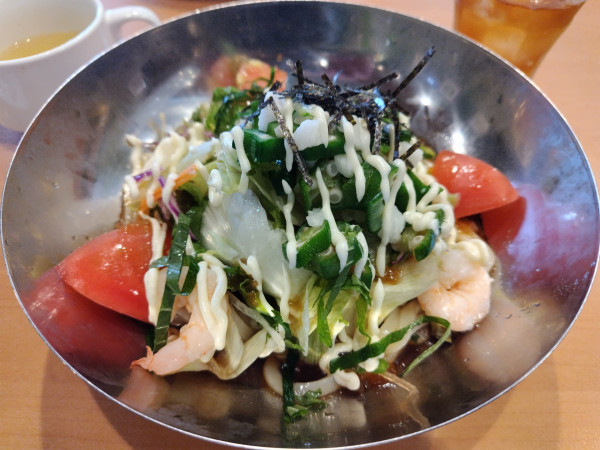 「ねばとろサラダうどん：㋗価格　＋ドリンクバー：㋗価格」@ガスト 塩尻店の写真