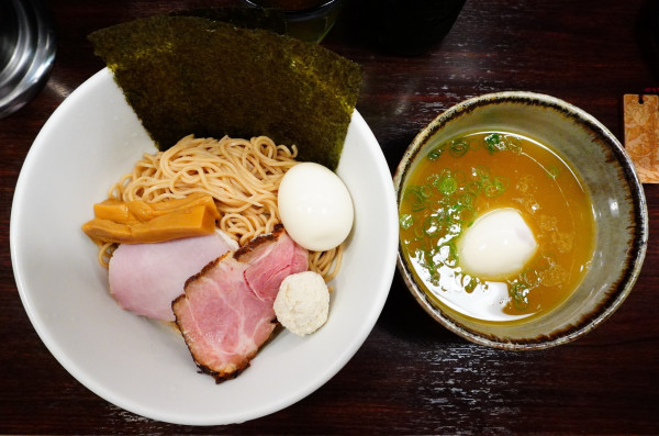 「味玉鶏つけそば（塩）＋ハートランド」@麺屋 ルリカケスの写真
