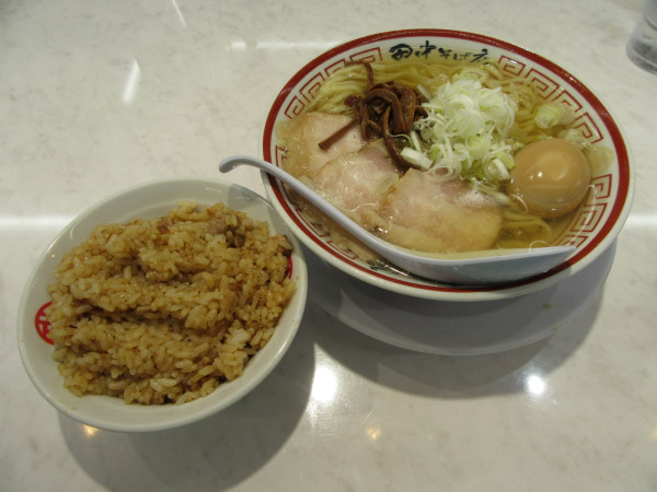 「冷やかけ中華蕎そば（９００円）＋味玉＋特製豚めし」@中華そば専門 田中そば店 荒川沖店の写真