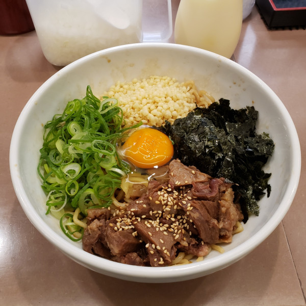 「牛すじまぜそば(温)　930円」@神戸灘八 赤坂店の写真