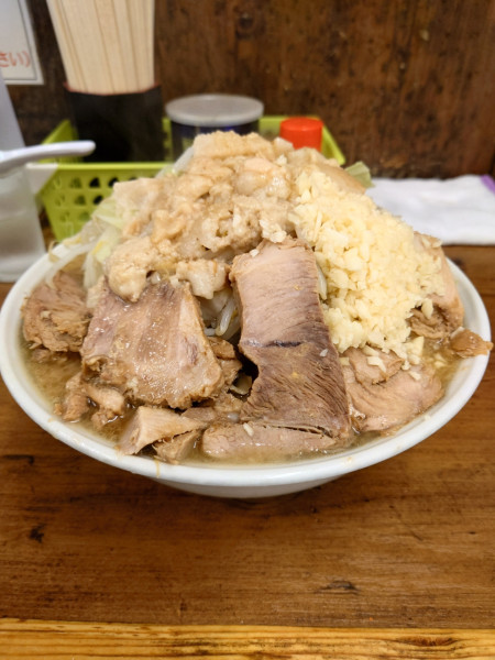 「大豚 ネギ  全部」@ラーメン二郎 品川店の写真
