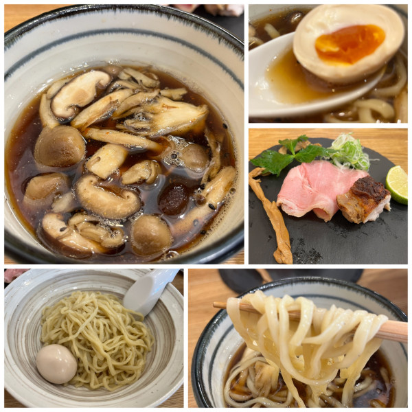 「つけそば 木の子汁 1100円 味玉100円」@中華そば きなりの写真