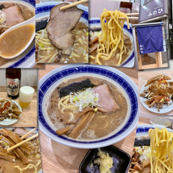 「ラーメン1000円＋ニンニク＋ビール」@中華そばの店 みのひの写真