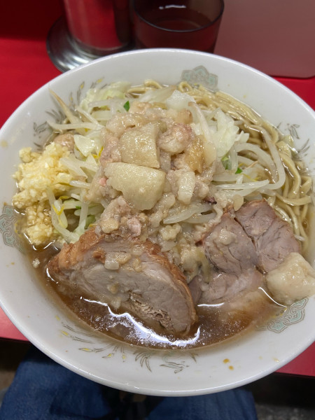 「小ラーメン（800円）ニンニク、アブラ」@ラーメン二郎 上野毛店の写真