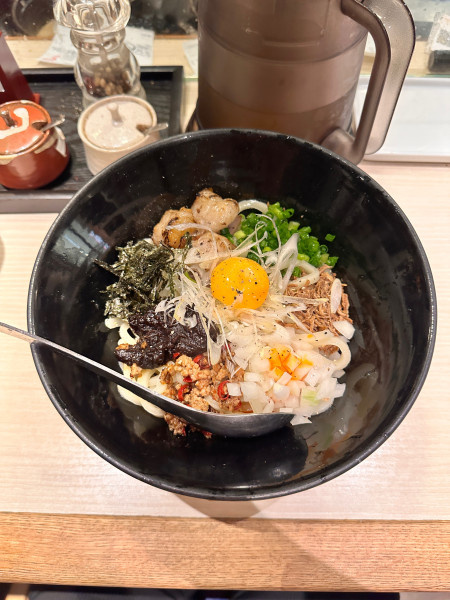 「もつ黒味噌まぜめん」@鷄魚介 ほそ道の写真