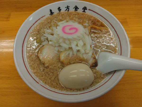 「蔵出し醤油ラーメン背脂(玉葱)¥850+味玉¥110-」@喜多方食堂 磯崎の写真
