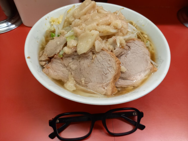 「小ラーメン(バリカタ・野菜アブラ増し・にんにく少し)」@ラーメン二郎 上野毛店の写真