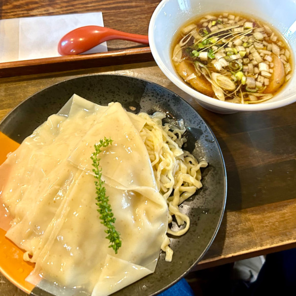 「百年ひもかわの合い盛りつけ麺」@ラーメン厨房 ぽれぽれの写真
