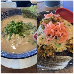 博多ラーメン肉抜き660円ランチチャーハン250円